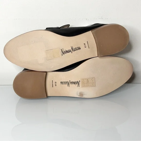 Neiman Marcus Leather Loafer 8.5 Minimalist Black - Picture 6 of 9